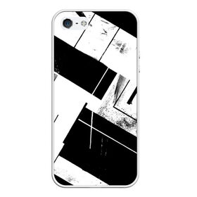 Чехол силиконовый для Телефон Apple iPhone 5/5S с принтом Линии в Курске, Силикон | Область печати: задняя сторона чехла, без боковых панелей | белый | геометрия | черный