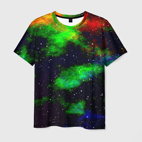 Мужская футболка 3D с принтом Grunge в Курске, 100% полиэфир | прямой крой, круглый вырез горловины, длина до линии бедер | звезды | космос | разноцветный | туманность