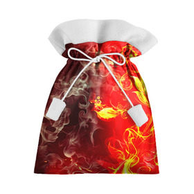 Подарочный 3D мешок с принтом Цветок в огне в Курске, 100% полиэстер | Размер: 29*39 см | дым | пламя