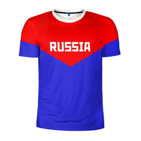 Мужская футболка 3D спортивная с принтом Russia в Курске, 100% полиэстер с улучшенными характеристиками | приталенный силуэт, круглая горловина, широкие плечи, сужается к линии бедра | 2016 | олимпиада | ретро | россия | сборная | сборная россии | советский союз | ссср