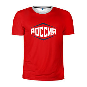 Мужская футболка 3D спортивная с принтом Россия в Курске, 100% полиэстер с улучшенными характеристиками | приталенный силуэт, круглая горловина, широкие плечи, сужается к линии бедра | 2016 | олимпиада | ретро | россия | сборная | сборная россии | советский союз | ссср