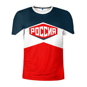 Мужская футболка 3D спортивная с принтом Россия СССР в Курске, 100% полиэстер с улучшенными характеристиками | приталенный силуэт, круглая горловина, широкие плечи, сужается к линии бедра | 2016 | олимпиада | ретро | россия | сборная | сборная россии | советский союз | ссср