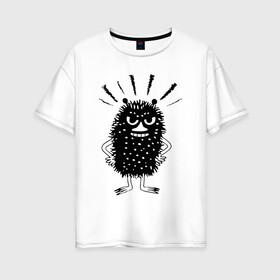 Женская футболка хлопок Oversize с принтом Вонючка Стинки в Курске, 100% хлопок | свободный крой, круглый ворот, спущенный рукав, длина до линии бедер
 | stinky | муми тролль