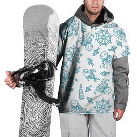 Накидка на куртку 3D с принтом Морская живность в Курске, 100% полиэстер |  | абстракция | арт | море | осьминог | русалки