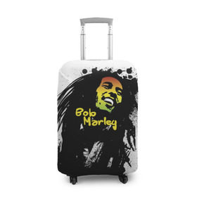 Чехол для чемодана 3D с принтом Bob Marley в Курске, 86% полиэфир, 14% спандекс | двустороннее нанесение принта, прорези для ручек и колес | bob marley | боб марли | музыка | регги | ямайка