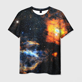 Мужская футболка 3D с принтом Вселенная в Курске, 100% полиэфир | прямой крой, круглый вырез горловины, длина до линии бедер | вселенная | галактика | звезды | планеты | туманность