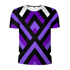 Мужская футболка 3D спортивная с принтом Geomerika в Курске, 100% полиэстер с улучшенными характеристиками | приталенный силуэт, круглая горловина, широкие плечи, сужается к линии бедра | паттерн | фиолетовый
