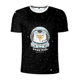 Мужская футболка 3D спортивная с принтом Космонавт 7 в Курске, 100% полиэстер с улучшенными характеристиками | приталенный силуэт, круглая горловина, широкие плечи, сужается к линии бедра | astro | moon | space monkey | star | stars | астронавт | животные | звезды | земля | космонавт | космос | луна | скафандр