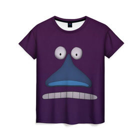 Женская футболка 3D с принтом Лицо Моры в Курске, 100% полиэфир ( синтетическое хлопкоподобное полотно) | прямой крой, круглый вырез горловины, длина до линии бедер | муми тролль
