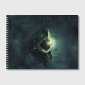 Альбом для рисования с принтом Рыба удильщик в Курске, 100% бумага
 | матовая бумага, плотность 200 мг. | рыбалка