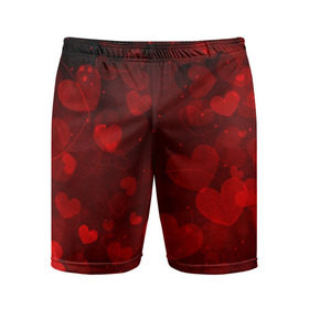 Мужские шорты 3D спортивные с принтом Сердечко в Курске,  |  | 14 февраля | красная | любовь | сердце