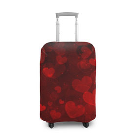 Чехол для чемодана 3D с принтом Сердечко в Курске, 86% полиэфир, 14% спандекс | двустороннее нанесение принта, прорези для ручек и колес | 14 февраля | красная | любовь | сердце