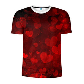 Мужская футболка 3D спортивная с принтом Сердечко в Курске, 100% полиэстер с улучшенными характеристиками | приталенный силуэт, круглая горловина, широкие плечи, сужается к линии бедра | Тематика изображения на принте: 14 февраля | красная | любовь | сердце