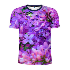 Мужская футболка 3D спортивная с принтом Сирень в Курске, 100% полиэстер с улучшенными характеристиками | приталенный силуэт, круглая горловина, широкие плечи, сужается к линии бедра | весна | красота | сирень | цветы
