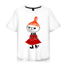 Мужская футболка хлопок Oversize с принтом Малышка Мю в Курске, 100% хлопок | свободный крой, круглый ворот, “спинка” длиннее передней части | Тематика изображения на принте: муми тролль