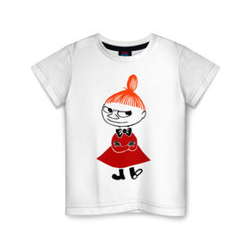 Детская футболка хлопок с принтом Малышка Мю в Курске, 100% хлопок | круглый вырез горловины, полуприлегающий силуэт, длина до линии бедер | Тематика изображения на принте: муми тролль