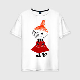 Женская футболка хлопок Oversize с принтом Малышка Мю в Курске, 100% хлопок | свободный крой, круглый ворот, спущенный рукав, длина до линии бедер
 | муми тролль