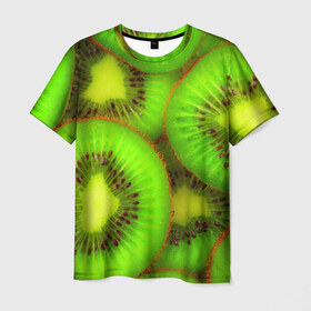 Мужская футболка 3D с принтом Киви в Курске, 100% полиэфир | прямой крой, круглый вырез горловины, длина до линии бедер | Тематика изображения на принте: 3д | зеленая | киви | красота | фрукт