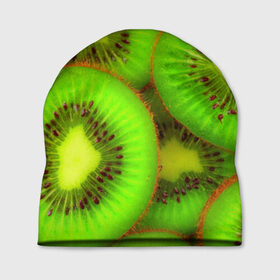 Шапка 3D с принтом Киви в Курске, 100% полиэстер | универсальный размер, печать по всей поверхности изделия | 3д | зеленая | киви | красота | фрукт