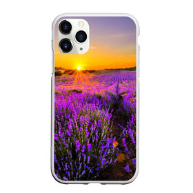 Чехол для iPhone 11 Pro Max матовый с принтом Лавандовое поле в Курске, Силикон |  | закат | лиловый | пейзаж | яркий