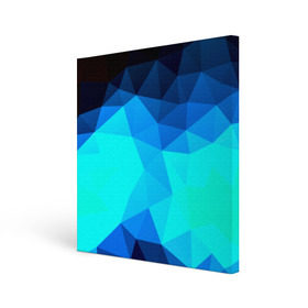 Холст квадратный с принтом Polygon в Курске, 100% ПВХ |  | полигоны | синий
