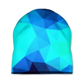Шапка 3D с принтом Polygon в Курске, 100% полиэстер | универсальный размер, печать по всей поверхности изделия | полигоны | синий
