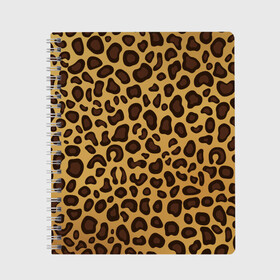 Тетрадь с принтом Окрас леопарда в Курске, 100% бумага | 48 листов, плотность листов — 60 г/м2, плотность картонной обложки — 250 г/м2. Листы скреплены сбоку удобной пружинной спиралью. Уголки страниц и обложки скругленные. Цвет линий — светло-серый
 | Тематика изображения на принте: арт | животные | леопард | окрас