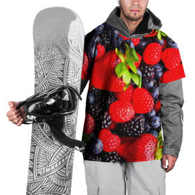 Накидка на куртку 3D с принтом Ягоды в Курске, 100% полиэстер |  | ежевика | клубника | малина | черника | ягода | ягодка