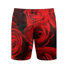 Мужские шорты 3D спортивные с принтом Розы в Курске,  |  | красная | роза | роса | цветок