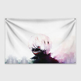 Флаг-баннер с принтом Smile в Курске, 100% полиэстер | размер 67 х 109 см, плотность ткани — 95 г/м2; по краям флага есть четыре люверса для крепления | anime | ghoul | tokyo | tokyo ghoul | гуль