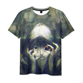 Мужская футболка 3D с принтом Глаз в Курске, 100% полиэфир | прямой крой, круглый вырез горловины, длина до линии бедер | anime | ghoul | tokyo | tokyo ghoul | гуль | канеки | кен