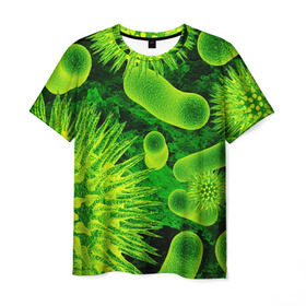 Мужская футболка 3D с принтом Вирус в Курске, 100% полиэфир | прямой крой, круглый вырез горловины, длина до линии бедер | вирус | клетка | макро | медицина | молекула