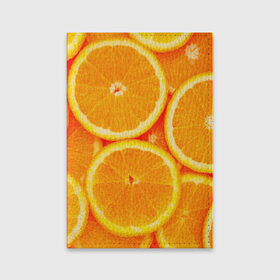 Обложка для паспорта матовая кожа с принтом Апельсины в Курске, натуральная матовая кожа | размер 19,3 х 13,7 см; прозрачные пластиковые крепления | Тематика изображения на принте: апельсин | долька | цитрус