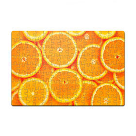 Пазл магнитный 126 элементов с принтом Апельсины в Курске, полимерный материал с магнитным слоем | 126 деталей, размер изделия —  180*270 мм | апельсин | долька | цитрус