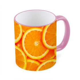 Кружка 3D с принтом Апельсины в Курске, керамика | ёмкость 330 мл | апельсин | долька | цитрус