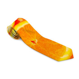 Галстук 3D с принтом Апельсины в Курске, 100% полиэстер | Длина 148 см; Плотность 150-180 г/м2 | апельсин | долька | цитрус