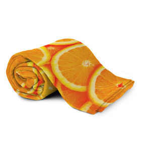 Плед 3D с принтом Апельсины в Курске, 100% полиэстер | закругленные углы, все края обработаны. Ткань не мнется и не растягивается | апельсин | долька | цитрус