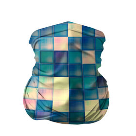 Бандана-труба 3D с принтом Кубики в Курске, 100% полиэстер, ткань с особыми свойствами — Activecool | плотность 150‒180 г/м2; хорошо тянется, но сохраняет форму | бирюзовый | заленый | мозаика | паттерн | плитка | цветной