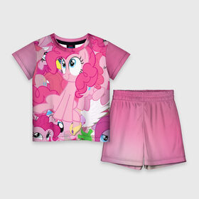 Детский костюм с шортами 3D с принтом Pinky Pie в Курске,  |  | my little pony | луна | пинки пай | пони | рарити | рейнбоу дэш | селестия | сумеречная искорка | флаттершай | эплджек