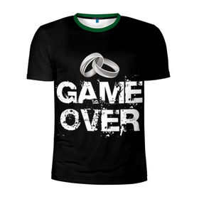 Мужская футболка 3D спортивная с принтом Game over в Курске, 100% полиэстер с улучшенными характеристиками | приталенный силуэт, круглая горловина, широкие плечи, сужается к линии бедра | братва жениха | жених | мальчишник | мафия жениха