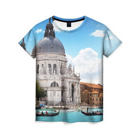 Женская футболка 3D с принтом Венеция в Курске, 100% полиэфир ( синтетическое хлопкоподобное полотно) | прямой крой, круглый вырез горловины, длина до линии бедер | europe | italy | venice | венеция | вода | европа | ес | италия | каникулы | лодки | отдых | отпуск | солнце | туризм