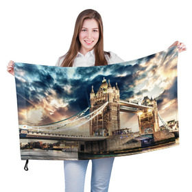 Флаг 3D с принтом Англия в Курске, 100% полиэстер | плотность ткани — 95 г/м2, размер — 67 х 109 см. Принт наносится с одной стороны | england | europe | london | англия | биг бен | великобритания | высотки | королева | лондон | мегаполис | тауэрский мост | туризм