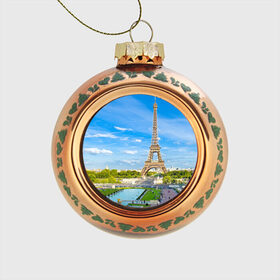 Стеклянный ёлочный шар с принтом Париж в Курске, Стекло | Диаметр: 80 мм | Тематика изображения на принте: france | paris | париж | франция | эйфелева башня