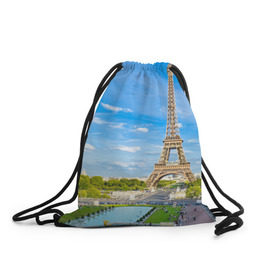Рюкзак-мешок 3D с принтом Париж в Курске, 100% полиэстер | плотность ткани — 200 г/м2, размер — 35 х 45 см; лямки — толстые шнурки, застежка на шнуровке, без карманов и подкладки | Тематика изображения на принте: france | paris | париж | франция | эйфелева башня