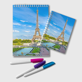 Блокнот с принтом Париж в Курске, 100% бумага | 48 листов, плотность листов — 60 г/м2, плотность картонной обложки — 250 г/м2. Листы скреплены удобной пружинной спиралью. Цвет линий — светло-серый
 | france | paris | париж | франция | эйфелева башня