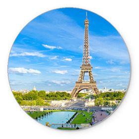 Коврик круглый с принтом Париж в Курске, резина и полиэстер | круглая форма, изображение наносится на всю лицевую часть | Тематика изображения на принте: france | paris | париж | франция | эйфелева башня