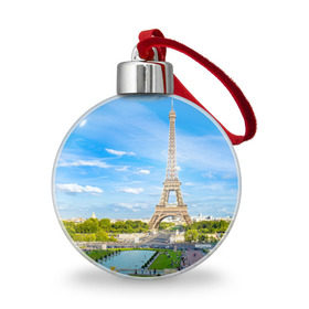 Ёлочный шар с принтом Париж в Курске, Пластик | Диаметр: 77 мм | Тематика изображения на принте: france | paris | париж | франция | эйфелева башня