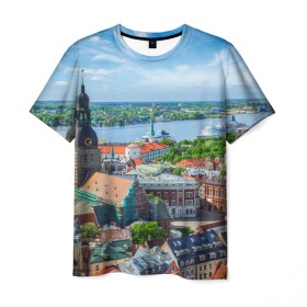Мужская футболка 3D с принтом Рига в Курске, 100% полиэфир | прямой крой, круглый вырез горловины, длина до линии бедер | latvia | riga | европа | евросоюз | ес | латвия | отпуск | путешествия | рига | туризм