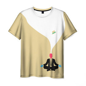 Мужская футболка 3D с принтом Мыслитель в Курске, 100% полиэфир | прямой крой, круглый вырез горловины, длина до линии бедер | 
