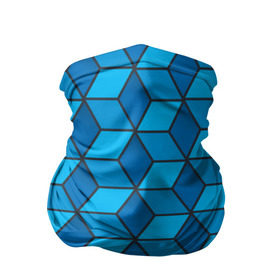 Бандана-труба 3D с принтом Blue cube в Курске, 100% полиэстер, ткань с особыми свойствами — Activecool | плотность 150‒180 г/м2; хорошо тянется, но сохраняет форму | кубы | паттерн | синий